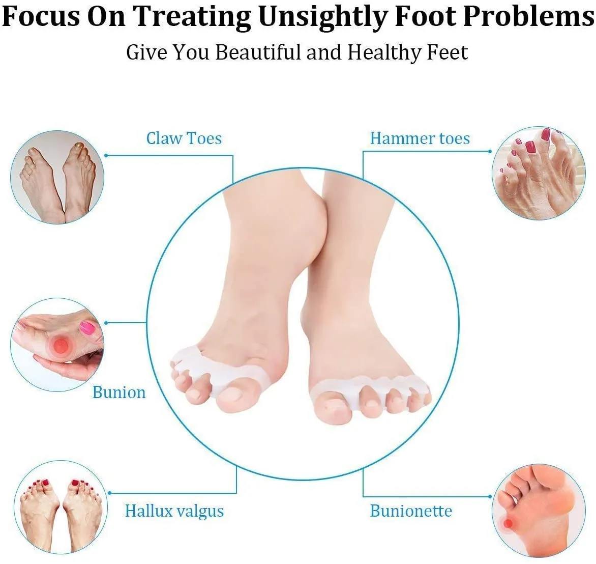 1 Pair Bangnistep GEL Toe Nail Separator Corrector Foot Care Products Toes Silicone Toe Separators Protector