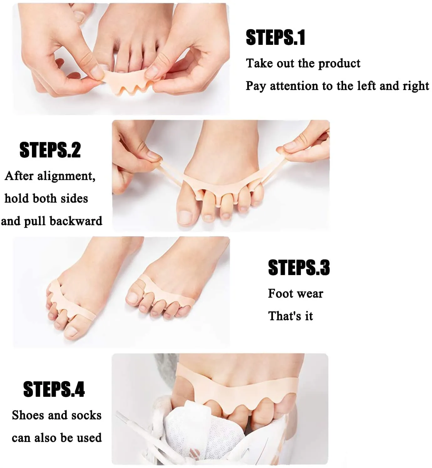 1 Pair Bangnistep GEL Toe Nail Separator Corrector Foot Care Products Toes Silicone Toe Separators Protector