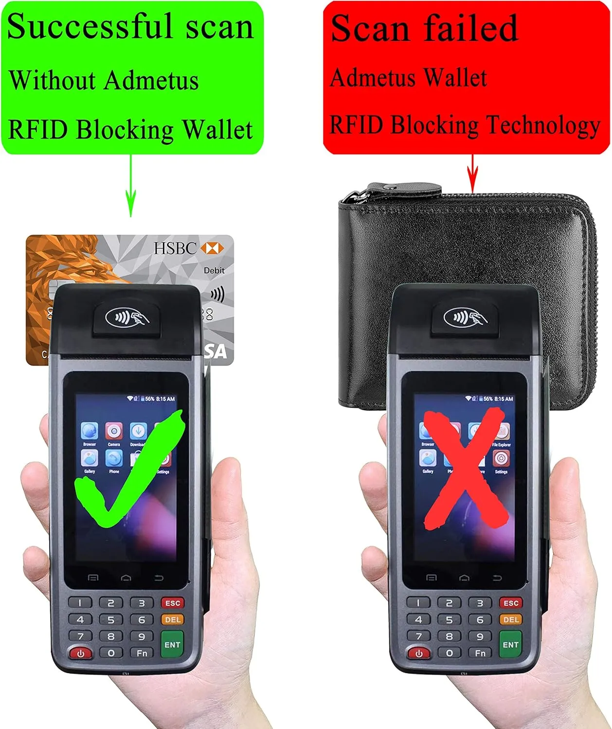 Admetus Men's Genuine Leather Short Zip-around Bifold Wallet