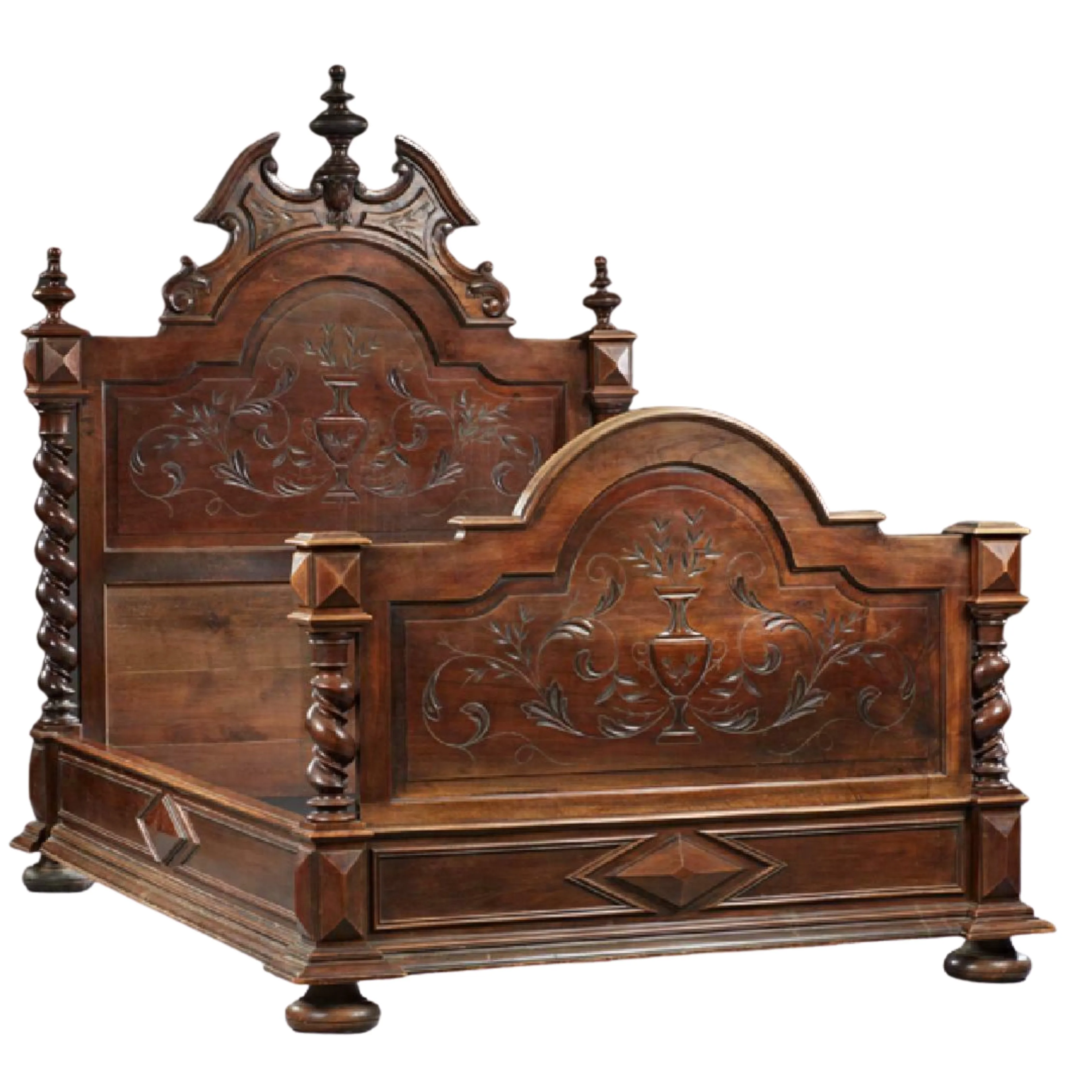 Antique Bedroom Set, Four-Piece Set, French Henri II Style, 1800s, Gorgeous!