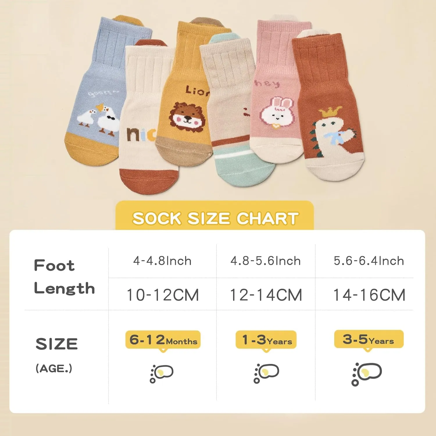 Baby Non Slip Ankle Socks with Grippers for 0 Months-7 Years Old Walking Socks