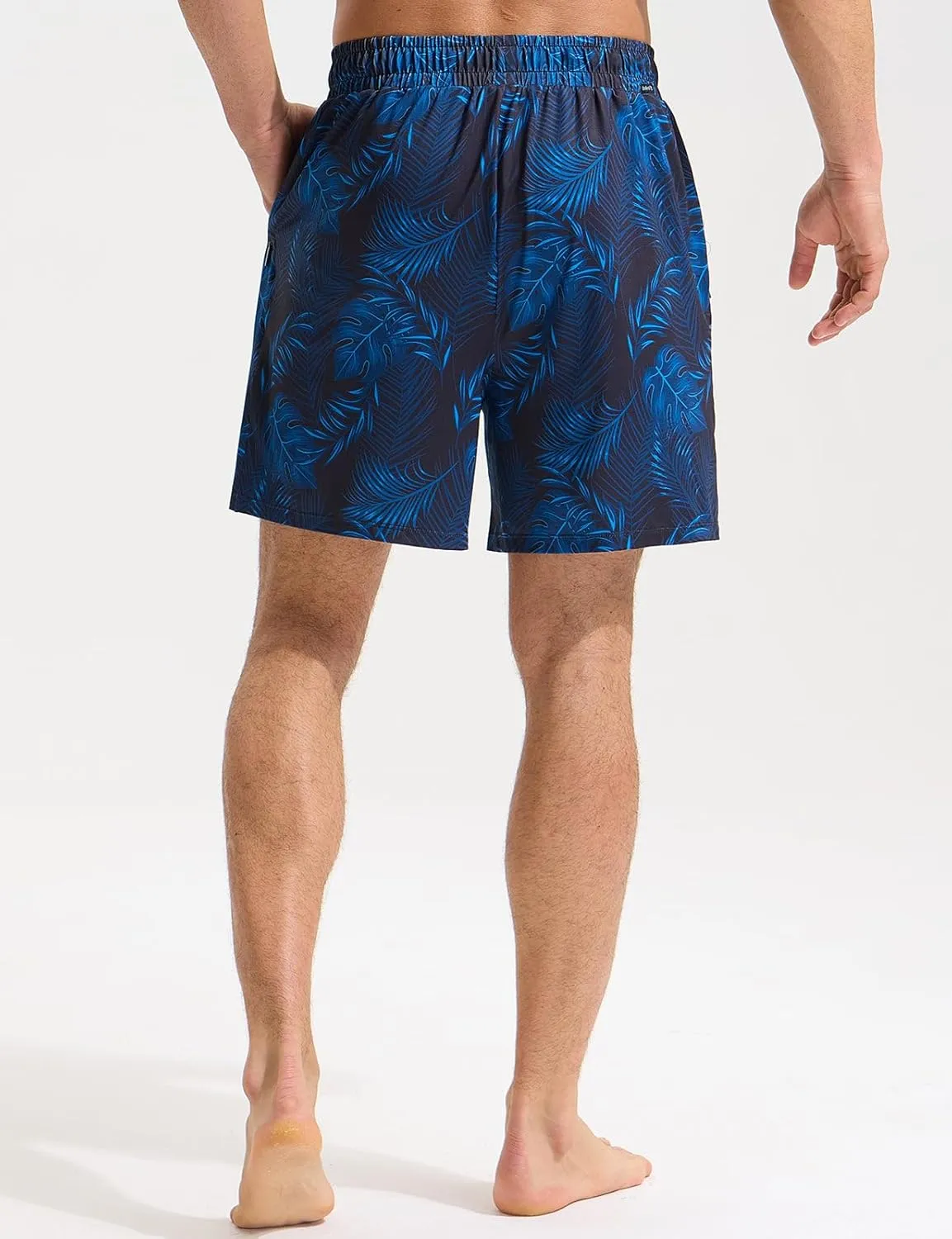 baleaf Mens Swim Trunks with Compression Liner 5 & 7 inch Quick Dry Bathing Suit Swim Shorts with Zippered Pockets