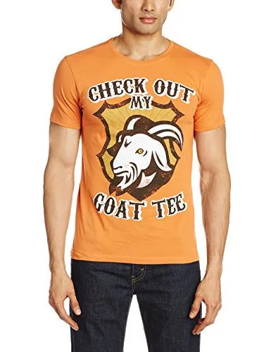 Cherokee Men's Round Neck T-Shirt (Orange) (8907002708410)