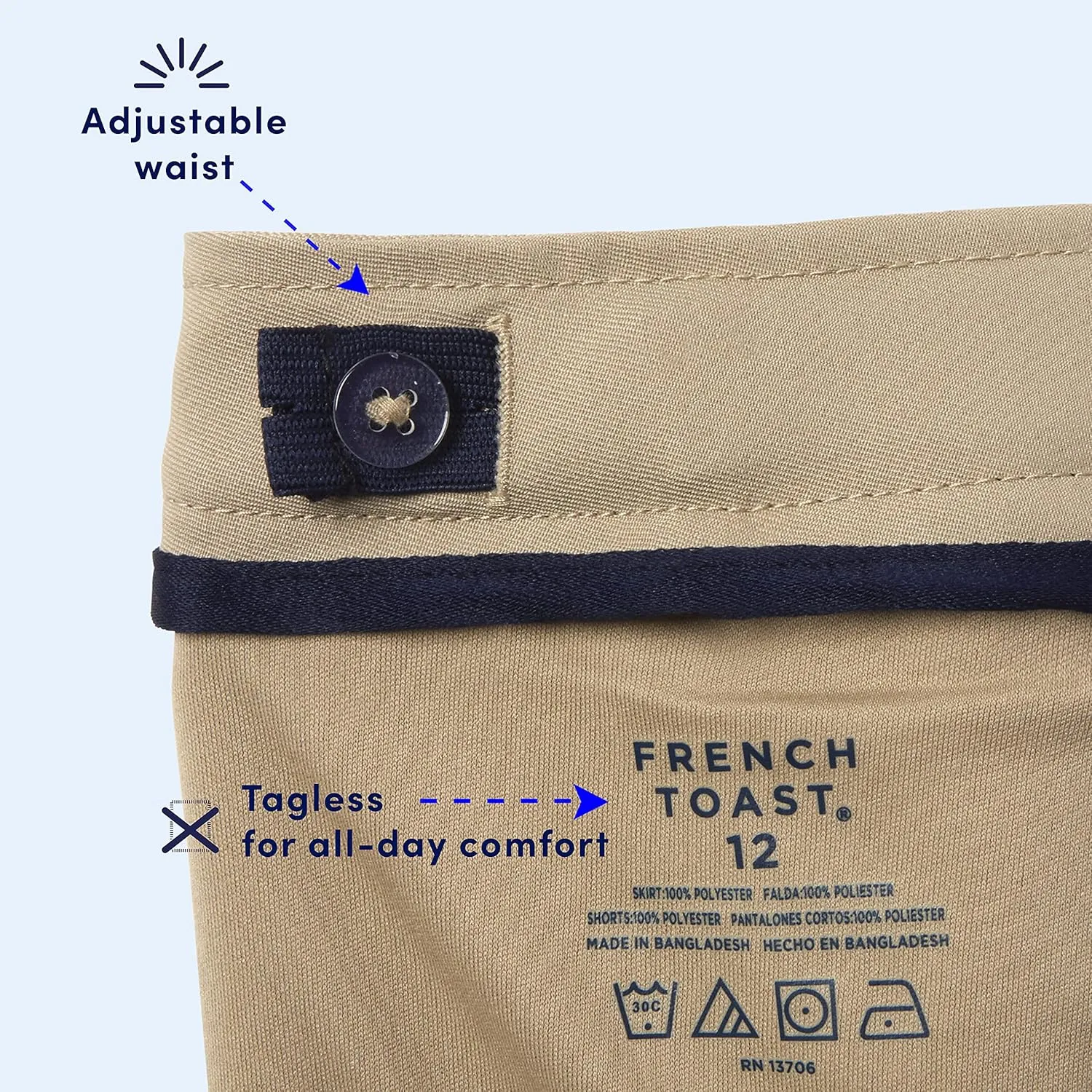 French Toast Girls' Adjustable Waist Pleated-Front Two-tab Scooter