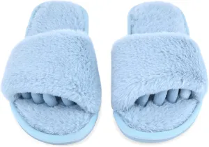 Fuzzy House Slippers for Women - Soft & Comfortable Womens Slippers with Open Toe Separators - Cute All Day Wear Casual Slip on Ladies Footwear for Indoor & Outdoor