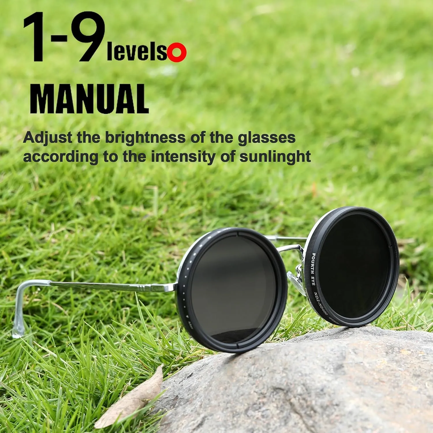 Hand Made Nd-400 9 Gears Round Polarized Adjustable Dimming Men Sunglasses women Filter Diving Fishing