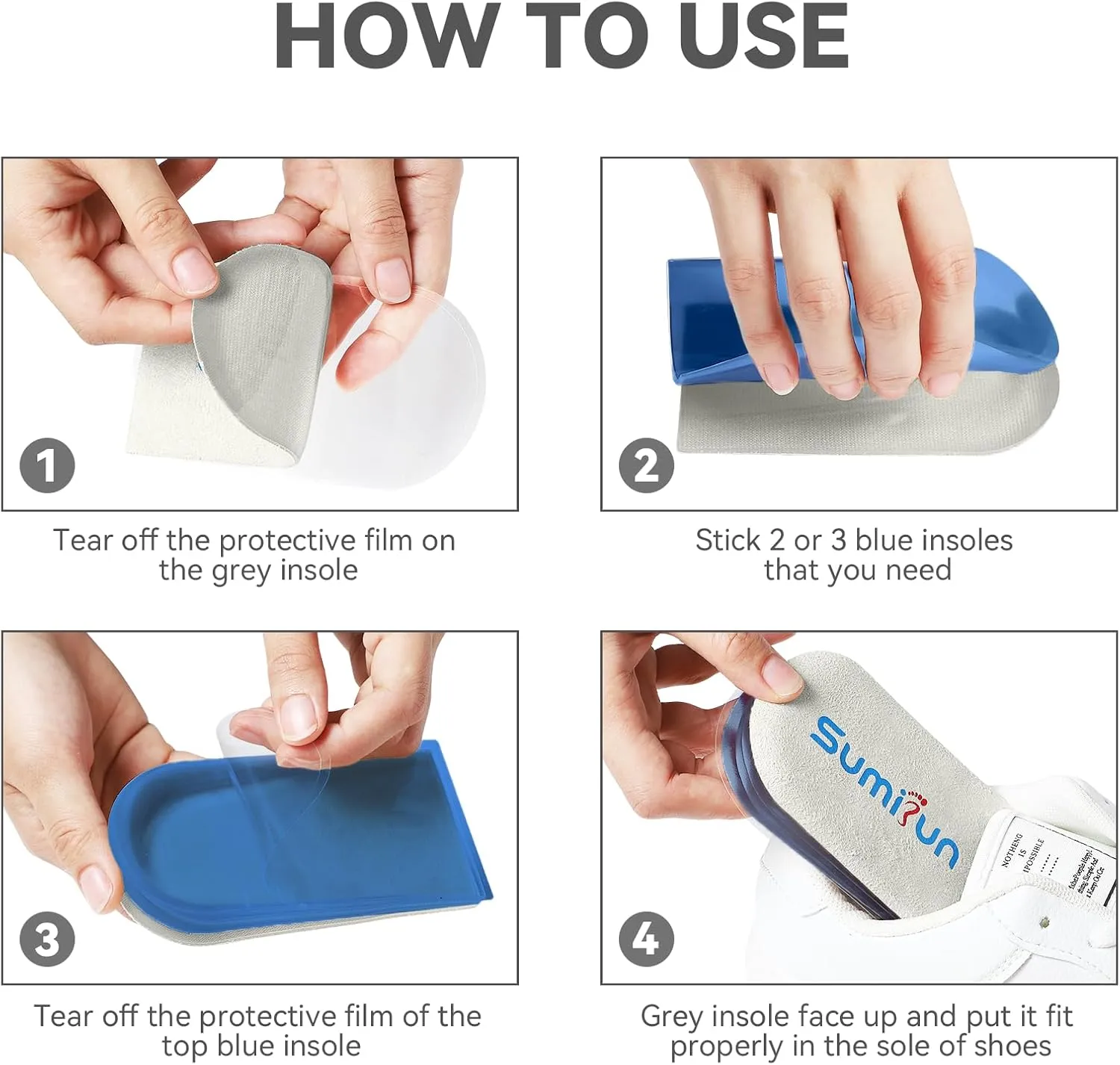 Heel Lift Inserts for Women Shoes - Adjustable Orthopedic Shoe Lifts for Uneven Legs - Gel Heel Inserts for Leg Length Discrepancy - Height Increase Inserts