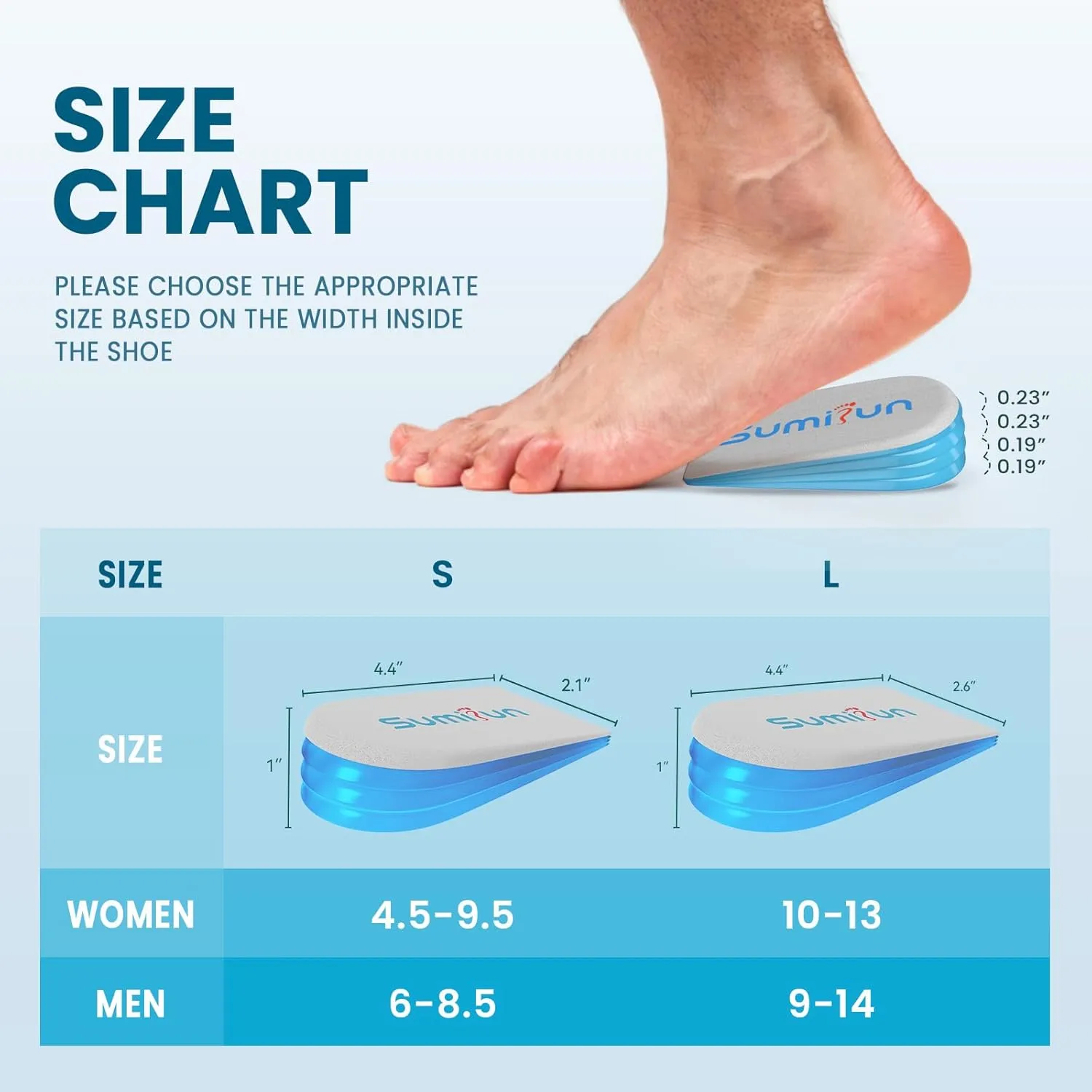 Heel Lift Inserts for Women Shoes - Adjustable Orthopedic Shoe Lifts for Uneven Legs - Gel Heel Inserts for Leg Length Discrepancy - Height Increase Inserts