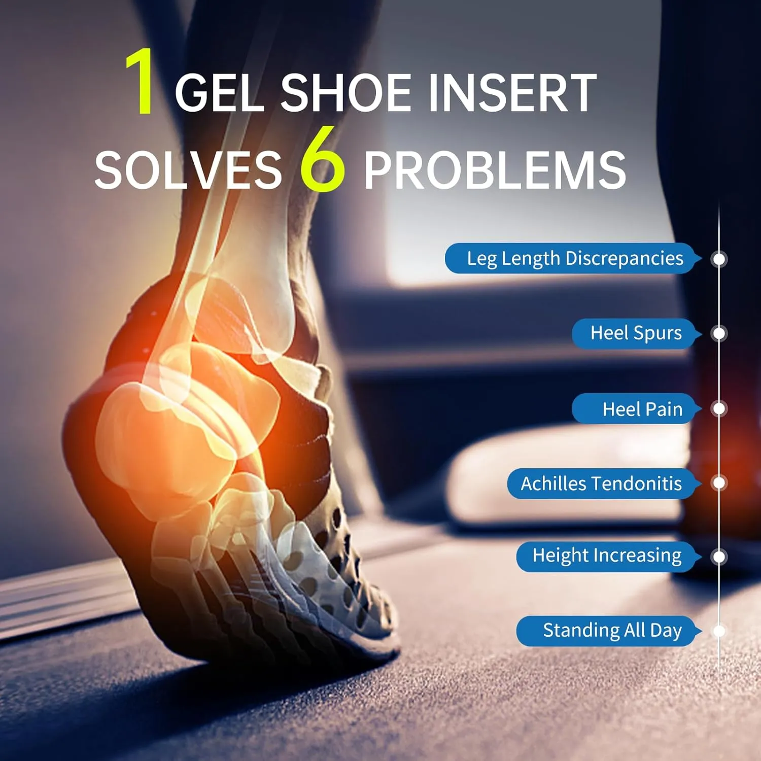 Heel Lift Inserts for Women Shoes - Kimihome Adjustable Gel Shoe Heels Insert Wedge for Women Uneven Legs Leg Length Discrepancies (3 Layers,Size L)