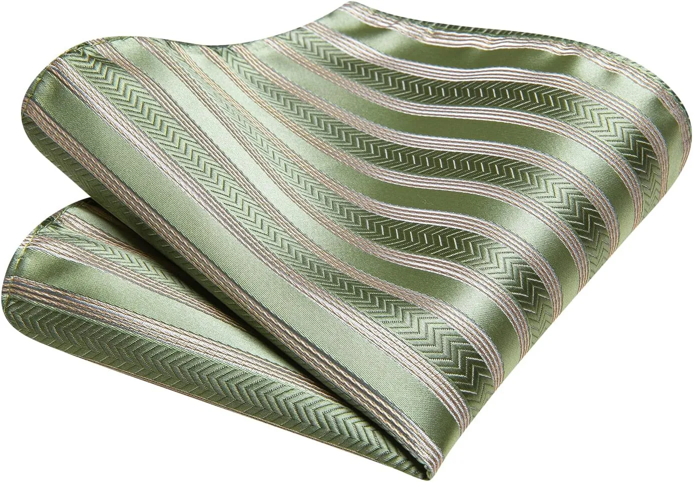 Hi-Tie Mens Tie Set Silk Striped Woven Necktie with Lapel Pin Pocket Square Cufflinks Set for Wedding Party