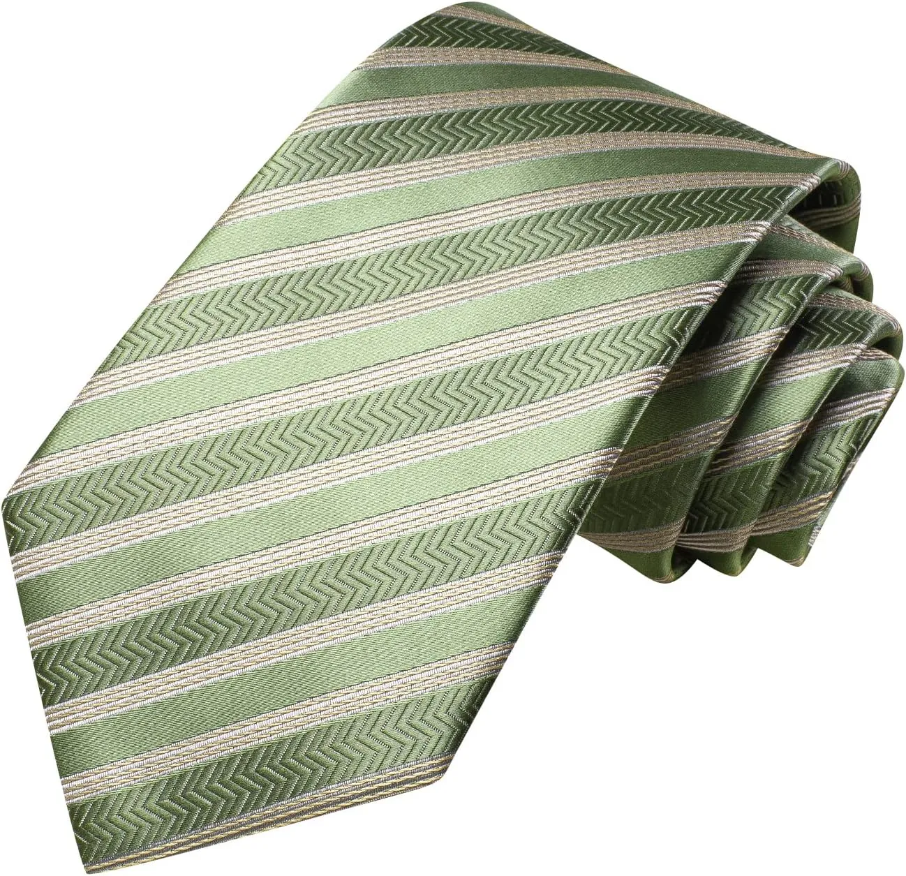 Hi-Tie Mens Tie Set Silk Striped Woven Necktie with Lapel Pin Pocket Square Cufflinks Set for Wedding Party