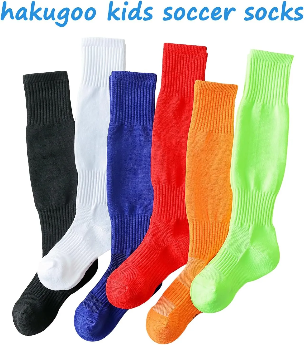 Kids Soccer Socks Baseball Socks with Cushioned Sole Knee High Socks for Youth Boys Girls 2 Pairs