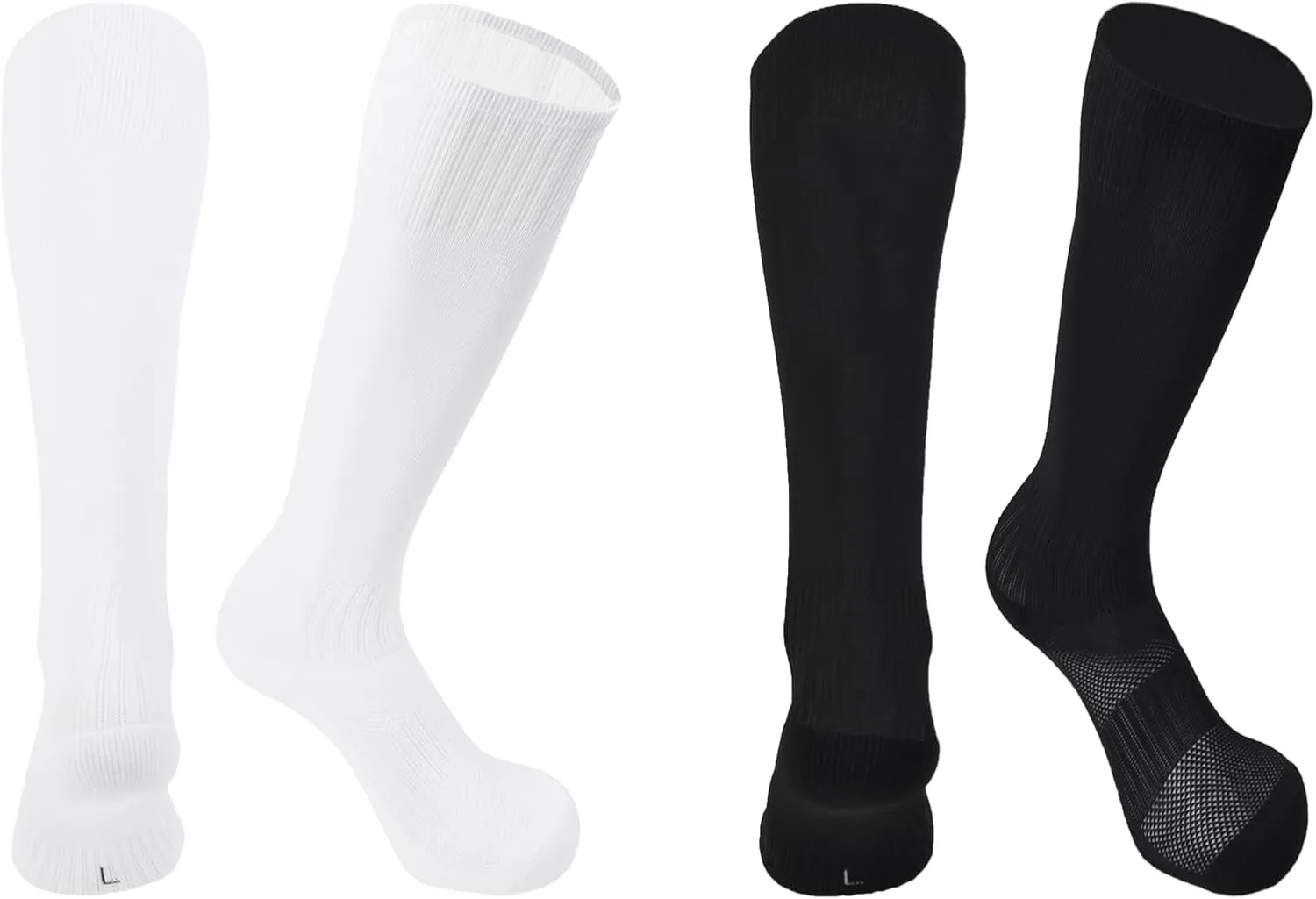 Kids Soccer Socks Baseball Socks with Cushioned Sole Knee High Socks for Youth Boys Girls 2 Pairs