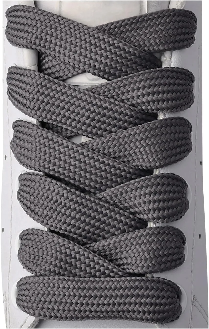 Olukssck 2 Paris Fat Shoe Laces for Sneakers, 5/8" Wide Athletic Shoelaces