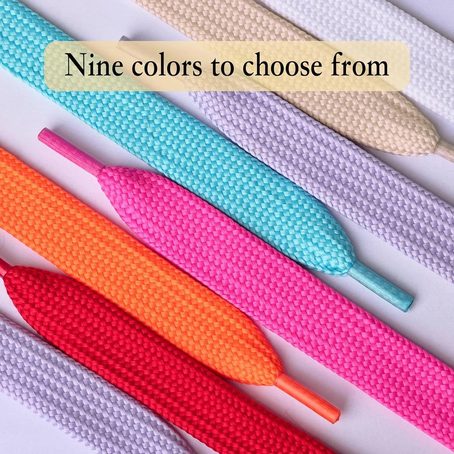 Olukssck 2 Paris Fat Shoe Laces for Sneakers, 5/8" Wide Athletic Shoelaces
