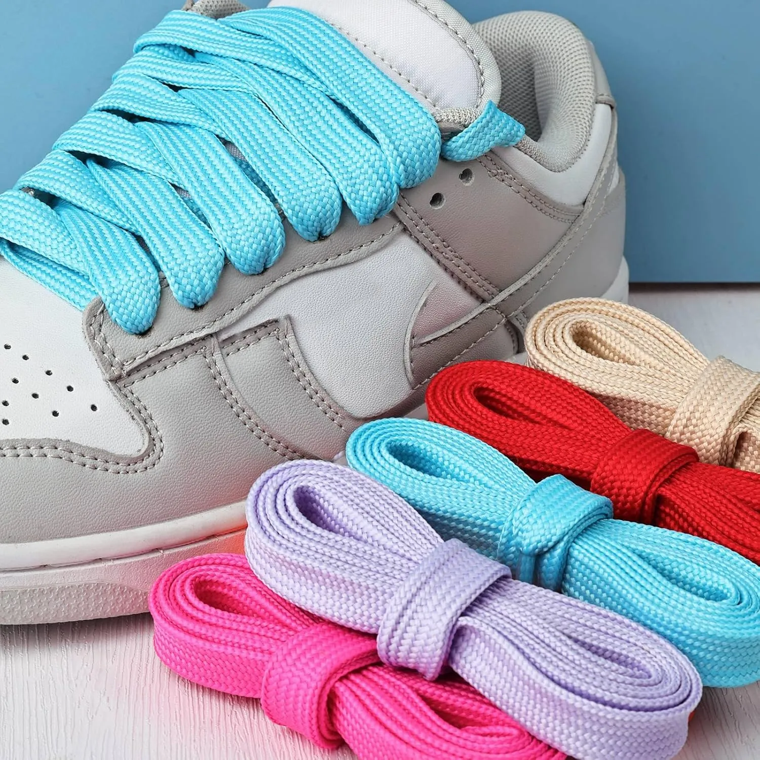Olukssck 2 Paris Fat Shoe Laces for Sneakers, 5/8" Wide Athletic Shoelaces