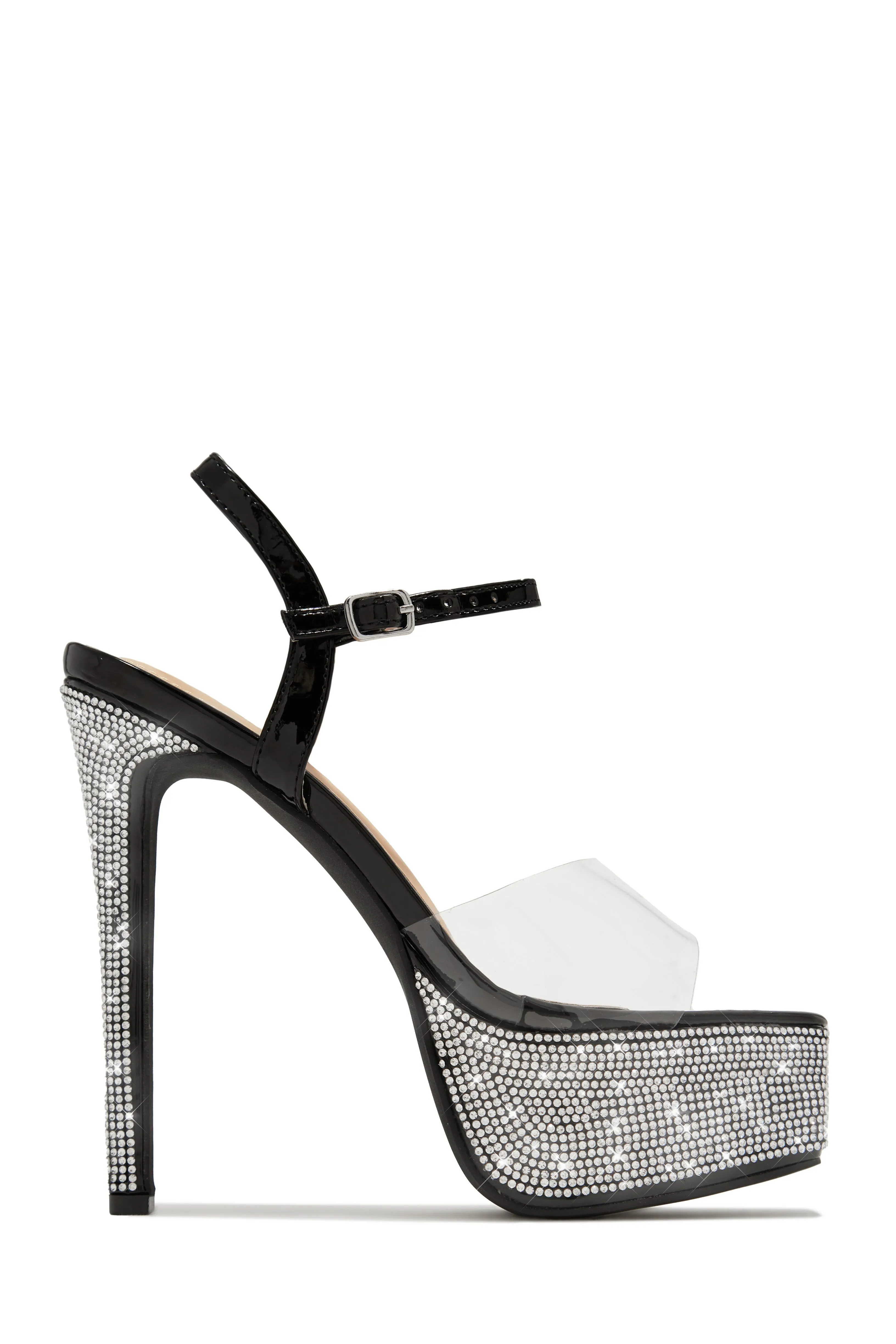 Party Ready Embellished Platform Heels - Silver