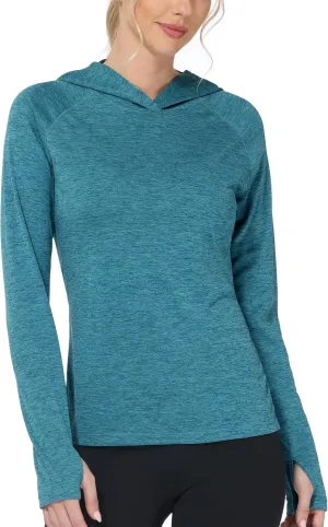 Roadbox Women's Sun Protection Hoodie UPF 50  Long Sleeve Hiking Fishing Hooded Shirt, UV Rash Guard for Women