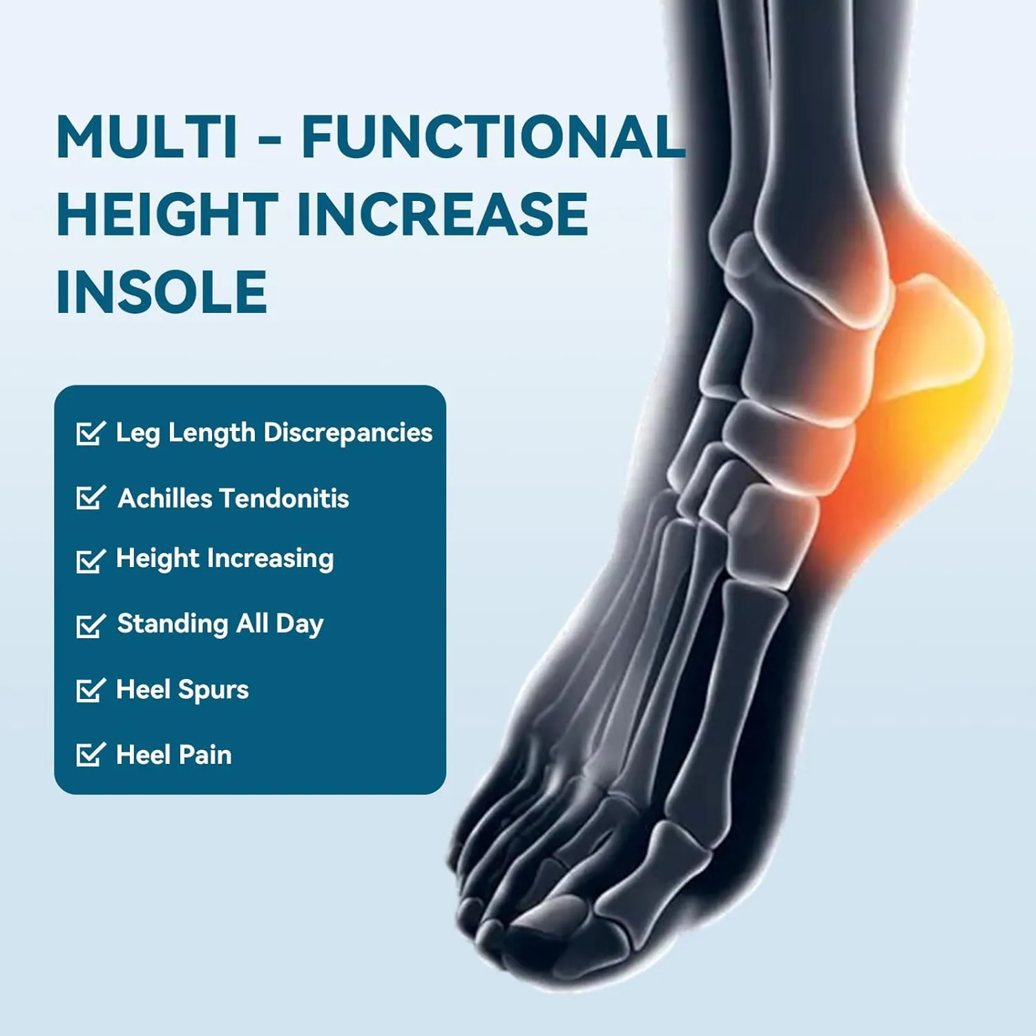 Sumifun Heel Lift, 3-Layer Gel Shoe Lifts for Women Uneven Legs, Adjustable Orthopedic Heel Lifts for Heel Pain and Leg Length Discrepancy, Heel Wedge Inserts 1/8" 2/8" 3/8" (Size L, 1 Pair)