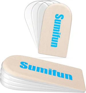 Sumifun Heel Lift, 3-Layer Gel Shoe Lifts for Women Uneven Legs, Adjustable Orthopedic Heel Lifts for Heel Pain and Leg Length Discrepancy, Heel Wedge Inserts 1/8" 2/8" 3/8" (Size S, 1 Pair)