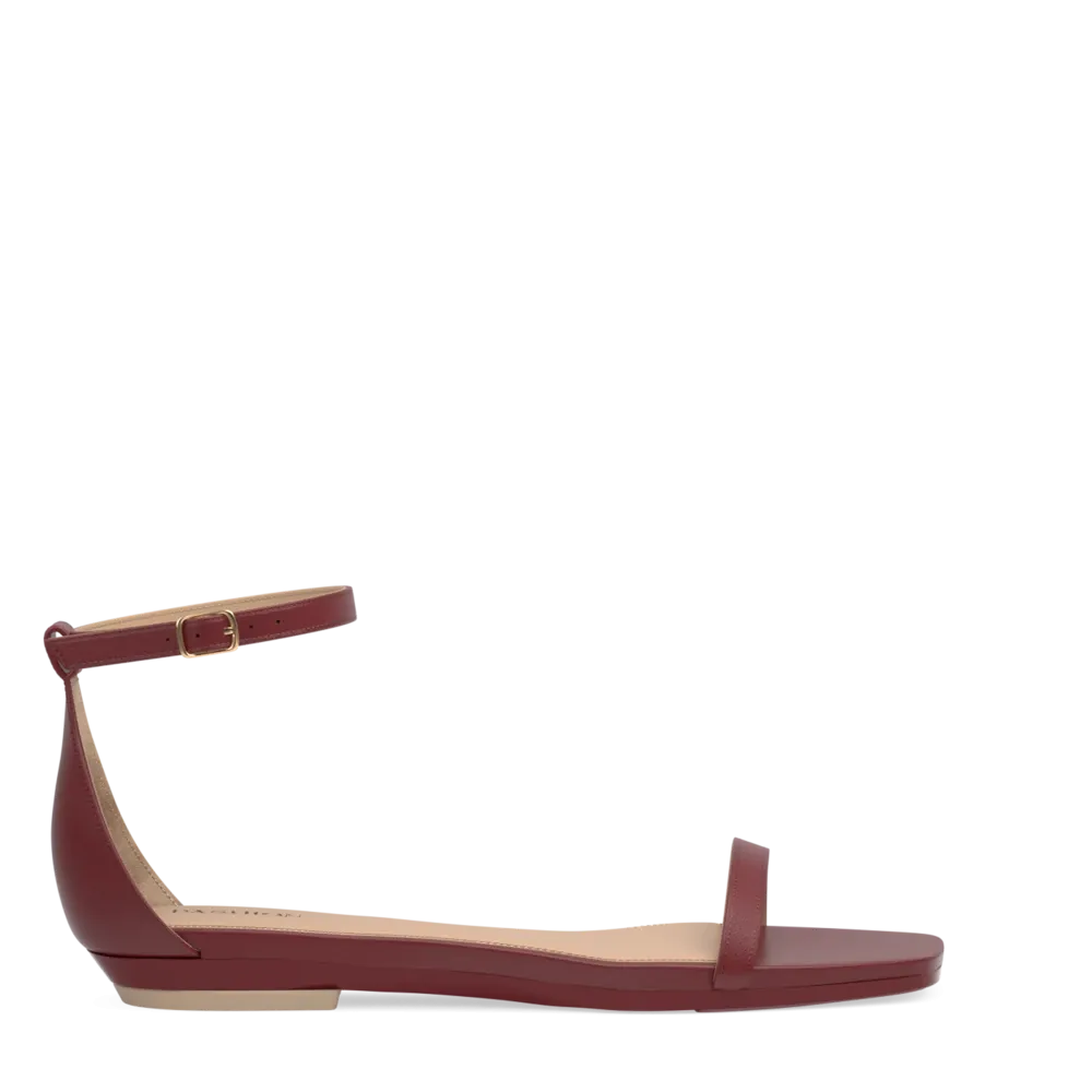 The Gigi - Merlot Leather Flat
