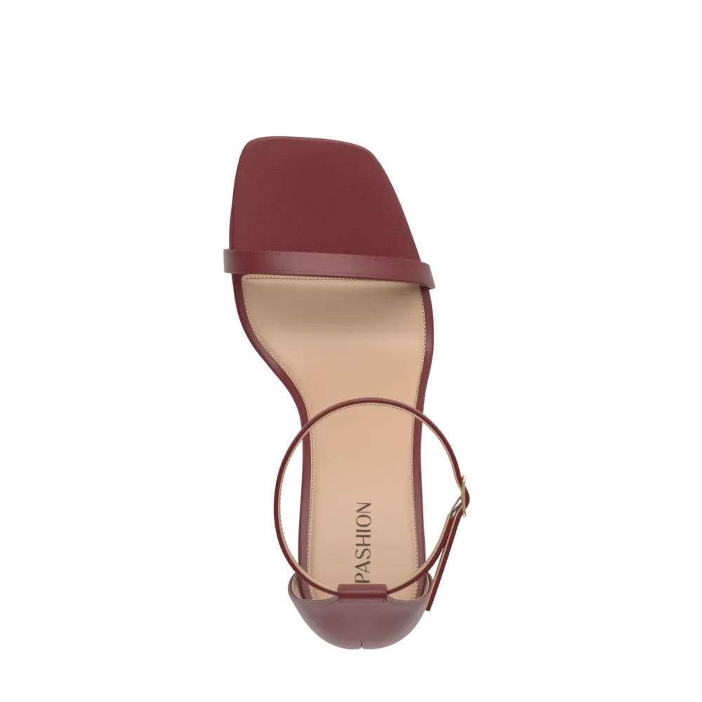 The Gigi - Merlot Leather Flat