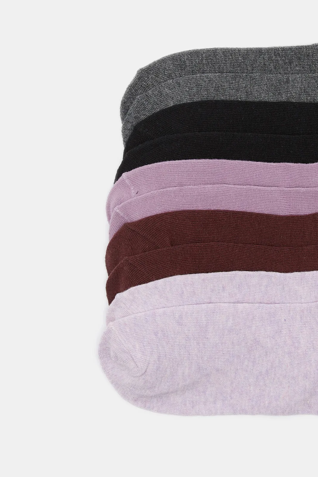 Women Assorted Plain Ankle Socks Set (5 Pairs)
