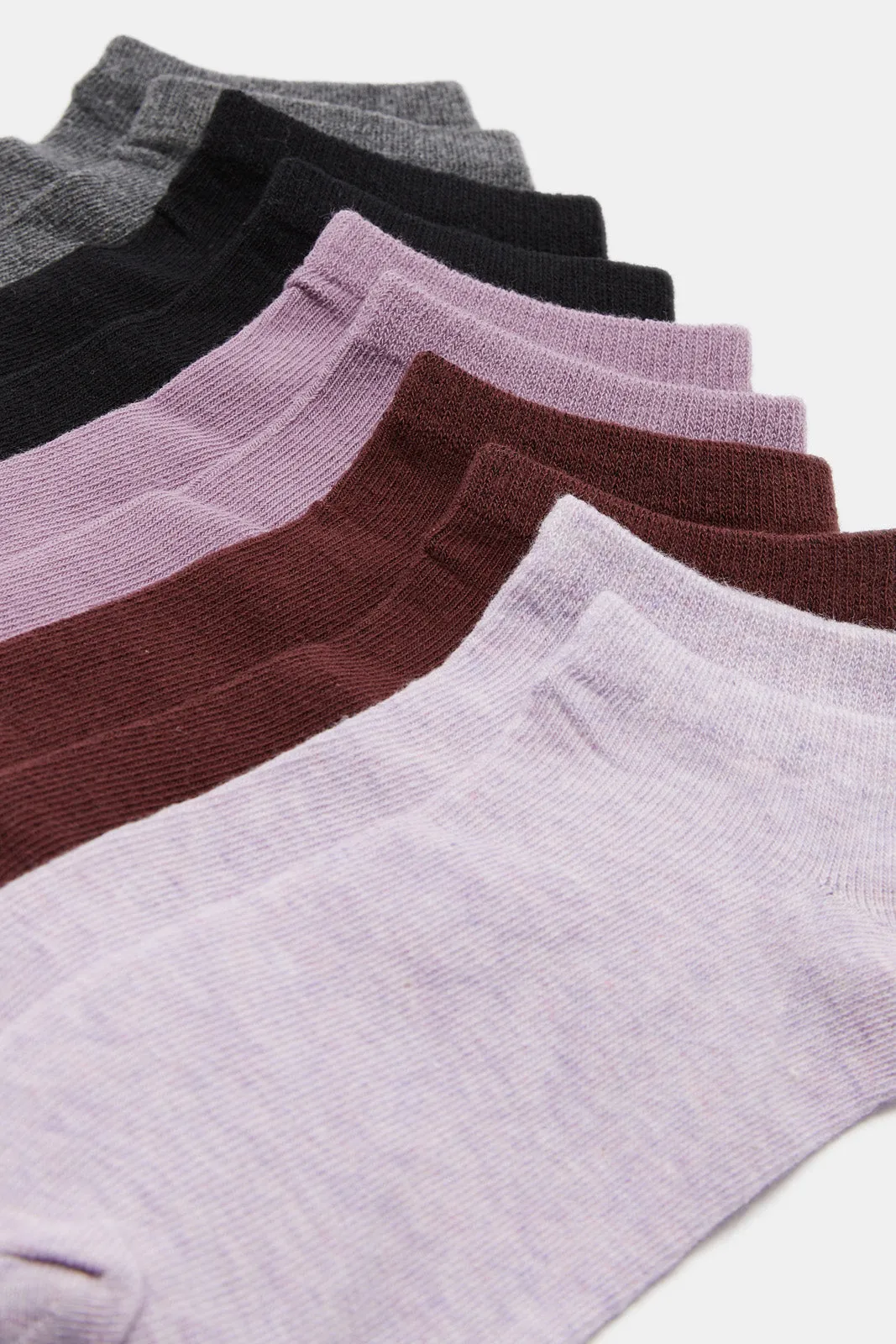 Women Assorted Plain Ankle Socks Set (5 Pairs)
