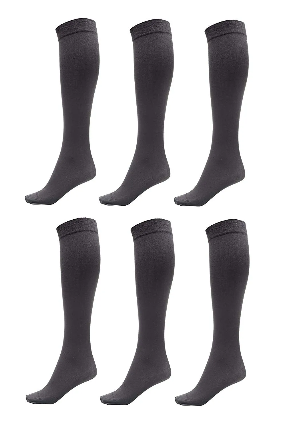 Womens Socks (6 Pack) - Silky Soft Thigh High Socks - Opaque Trouser Socks for Women - Knee High Socks for Women Size 9-11 - Stretchy Nylon Socks for Women - Women's Dress Socks for Any Occasion